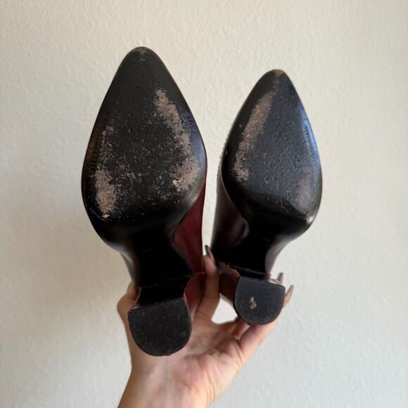 Alexander Wang Kim Oxblood Leather High Heel Ankle Booties with Pointed Toe EU36 - Picture 7 of 16